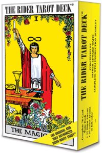 Rider-Waite traditional tarot deck with The Magician on the front of the box